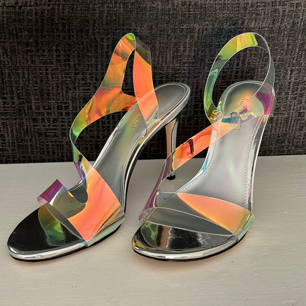 Metallic Silver Heels